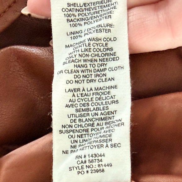 Avec Les Filles Brown Leather Cropped Jacket SEE NOTES - Picture 12 of 13